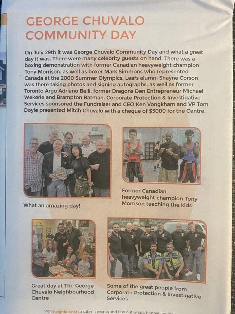 George Chuvalo Community Day Coverage